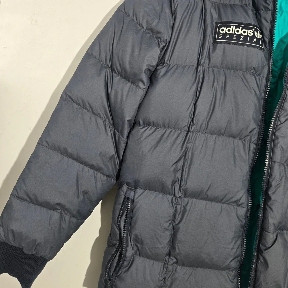 Adidas Sz M Spezial Carnforth Dead Stock Reversible Puffer Jacket Teal Gray Mens